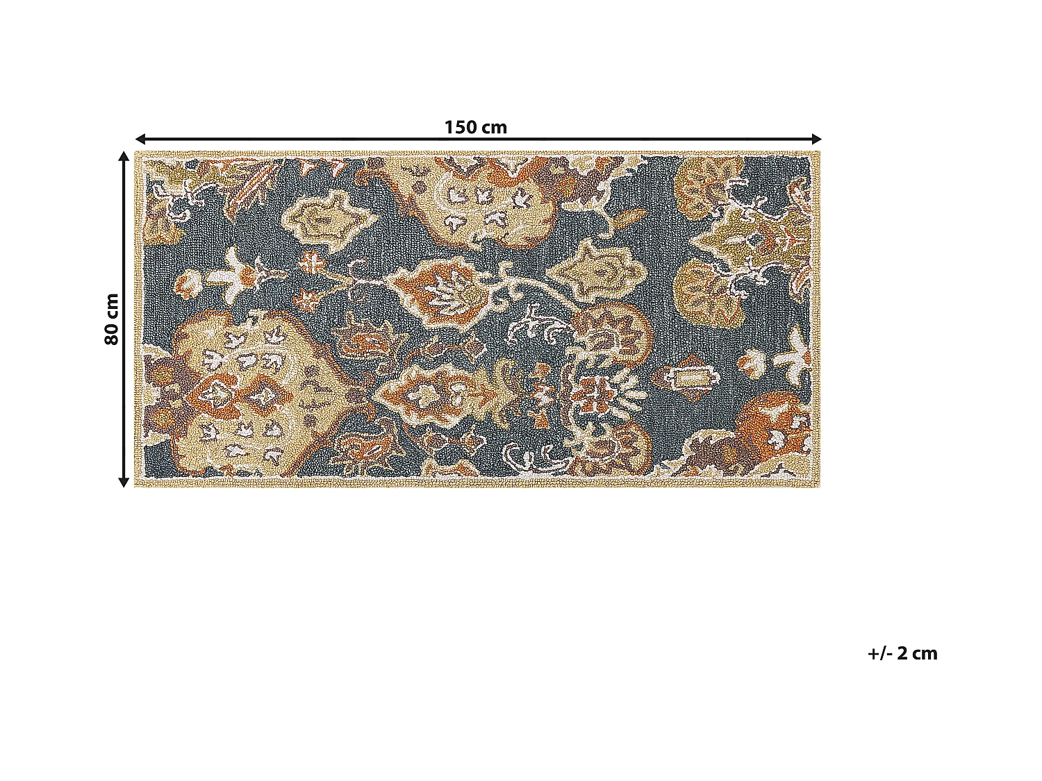 Vloerkleed vintage meerkleurig 80 x 150 cm UMURLU