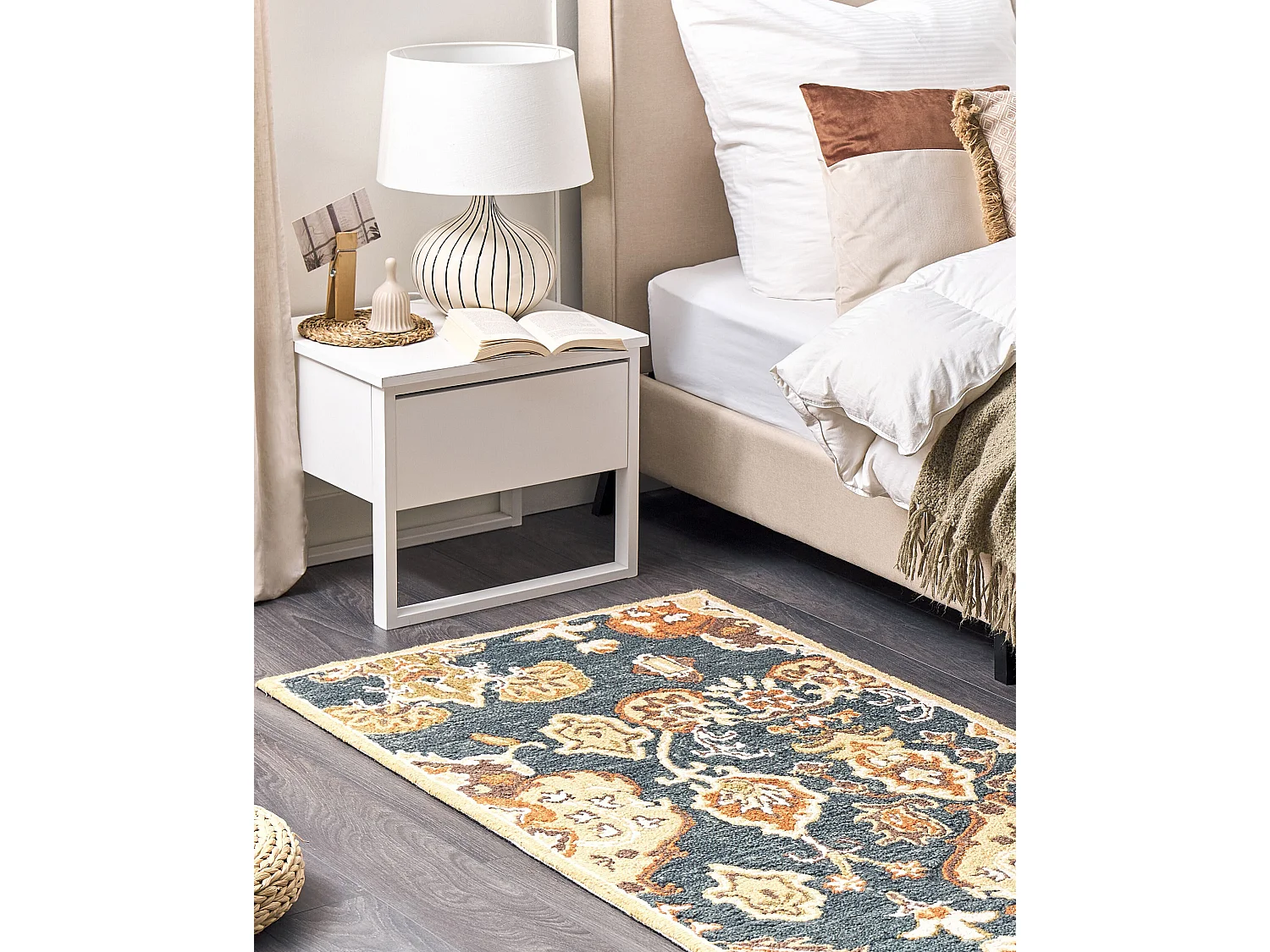 Moderner Wollteppich mit orientalischem Muster 80 x 150 cm mehrfarbig Umurlu