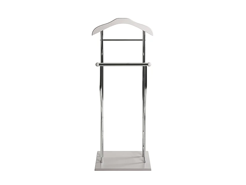 Valet de nuit en métal chromé avec cintre integré - Longueur 40 x Profondeur 30 x Hauteur 110 cm