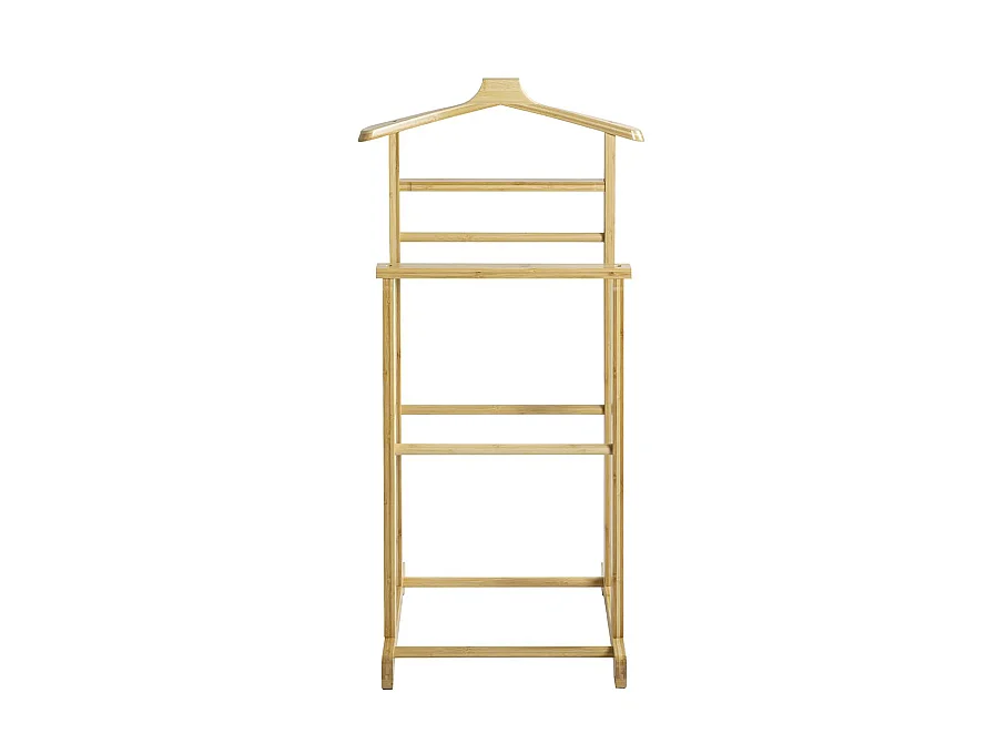 Valet de chambre Valet de nuit  en bambou massif coloris naturel – Longueur 48 x Profondeur 36 x Hauteur 97 cm