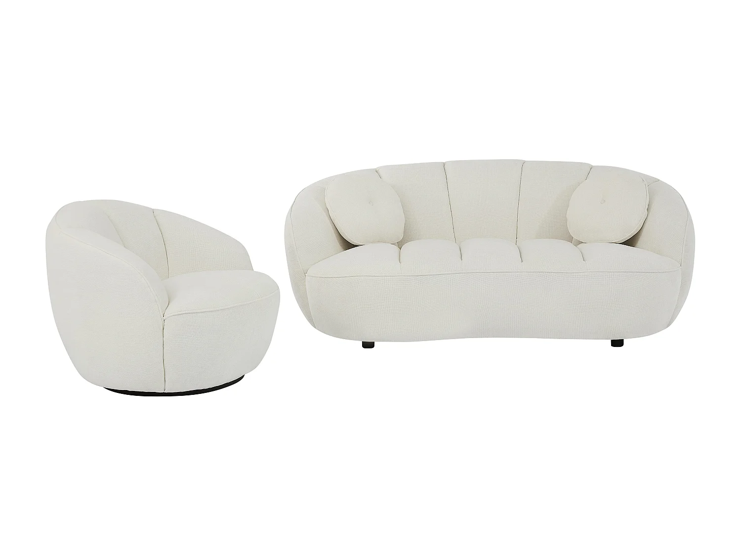 [Erreur] Canapé 2 places et fauteuil en tissu texturé beige RALIBO
