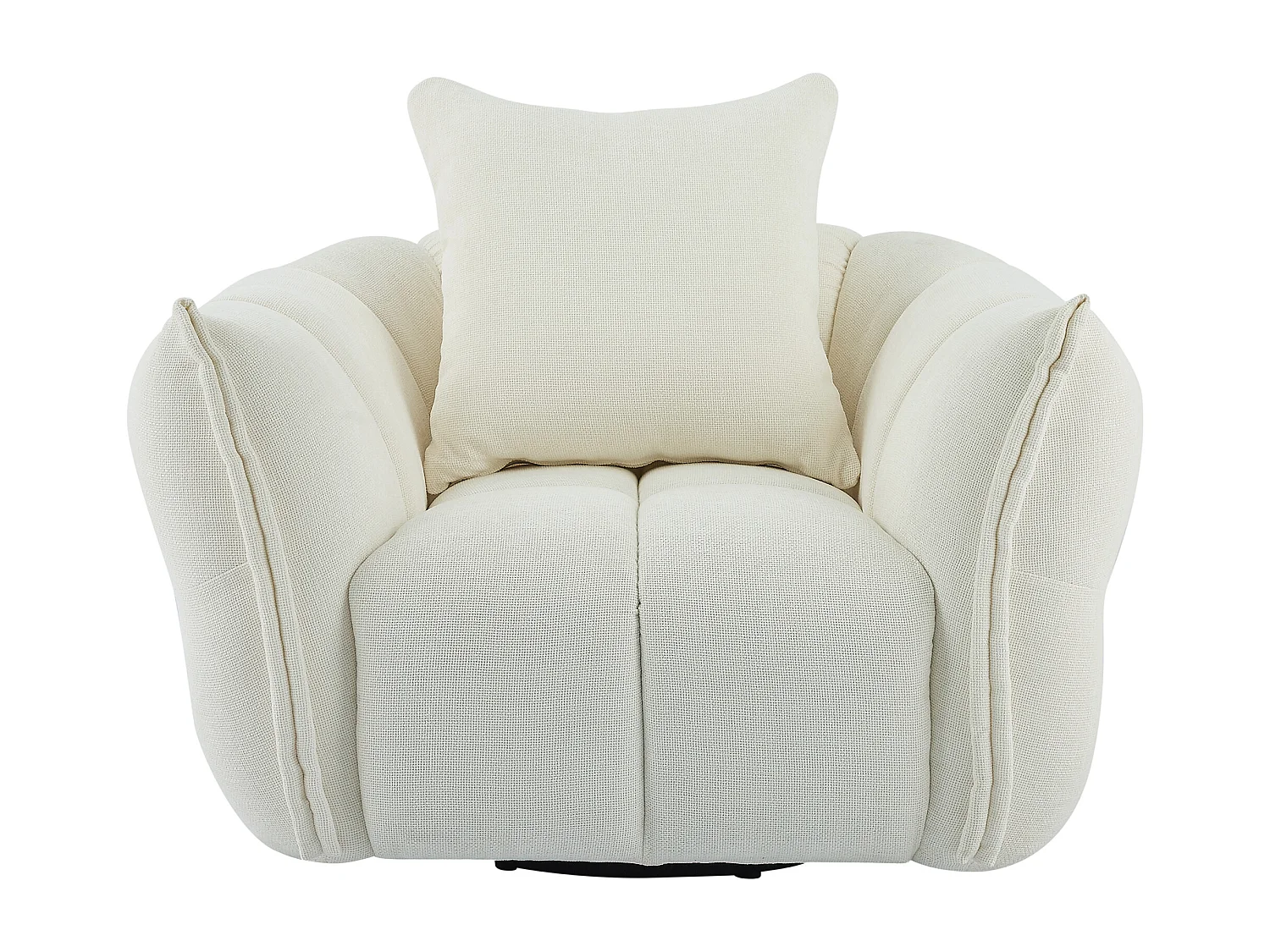 Canapé 3 places, 2 places et fauteuil en tissu texturé blanc cassé KIMACA