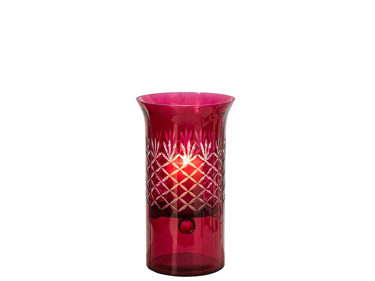 Photophore Design en Verre "Vera" 34cm Rose