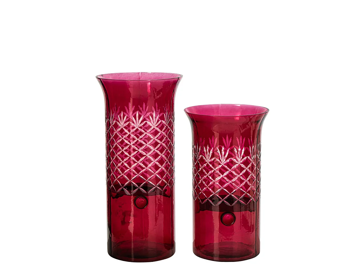 Photophore Design en Verre "Vera" 34cm Rose
