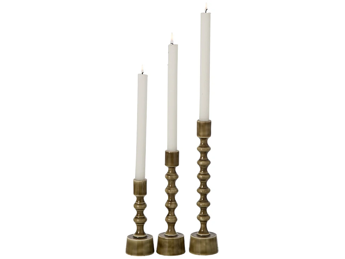 Lot de 3 Chandeliers en Métal "Enno" 30cm Vert