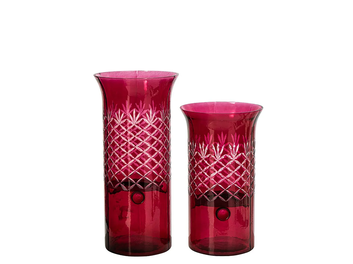 Photophore Design en Verre "Vera" 41cm Rose