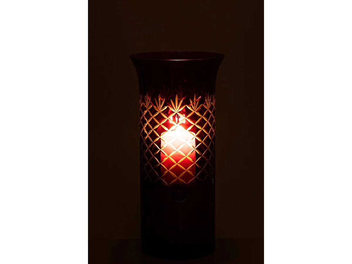Photophore Design en Verre "Vera" 41cm Rose
