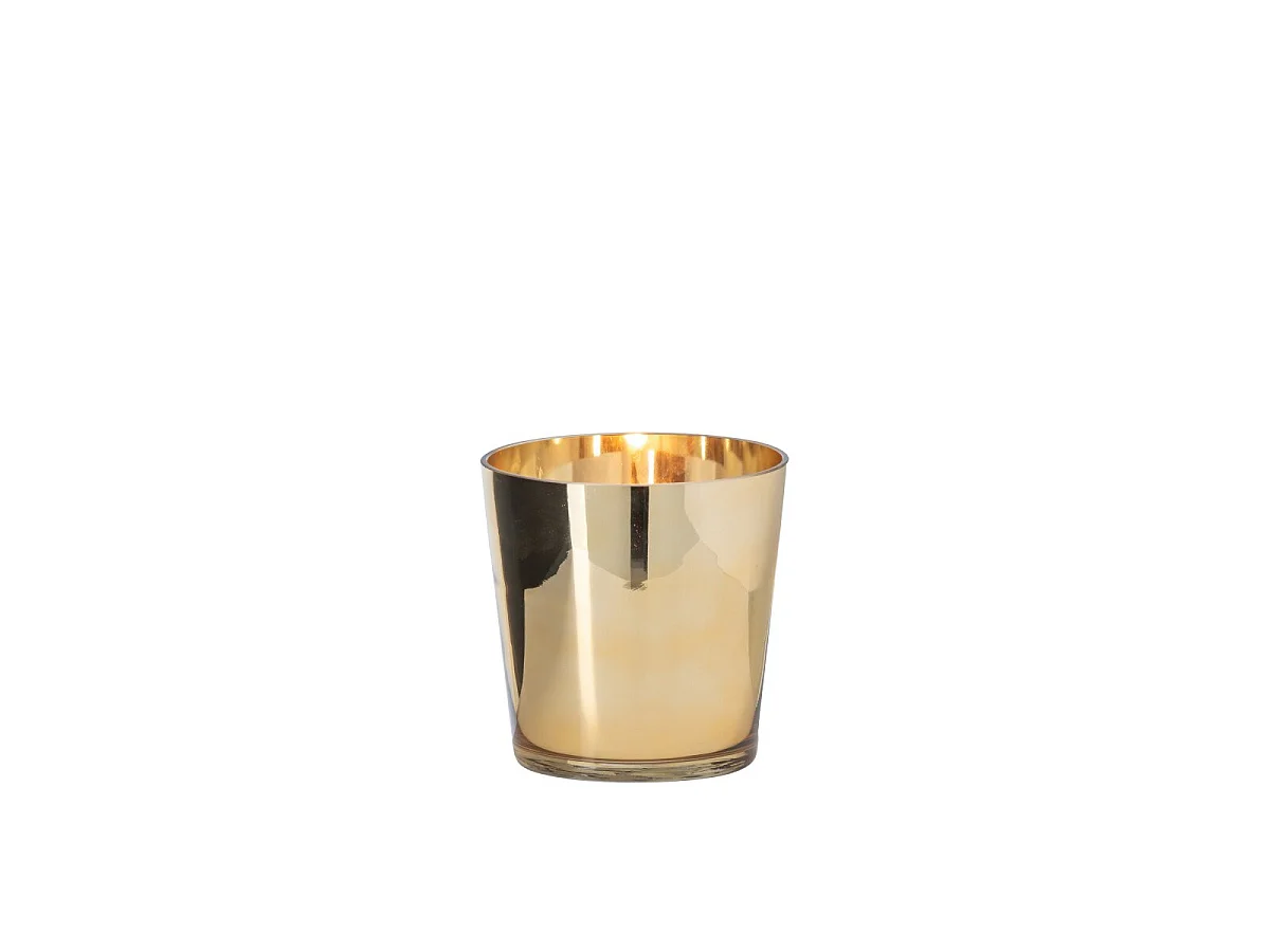 Photophore Design en Verre "Ember" 16cm Doré