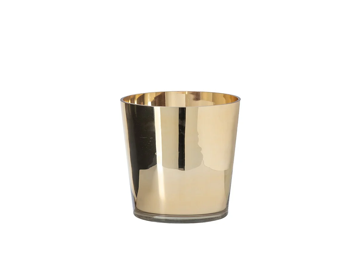 Photophore Design en Verre "Ember" 22cm Doré