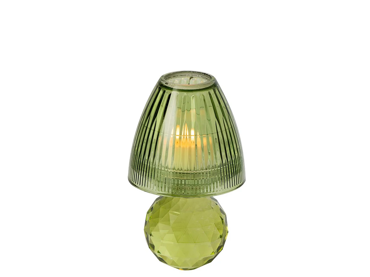 Photophore Design en Cristal "Célian" 18cm Vert