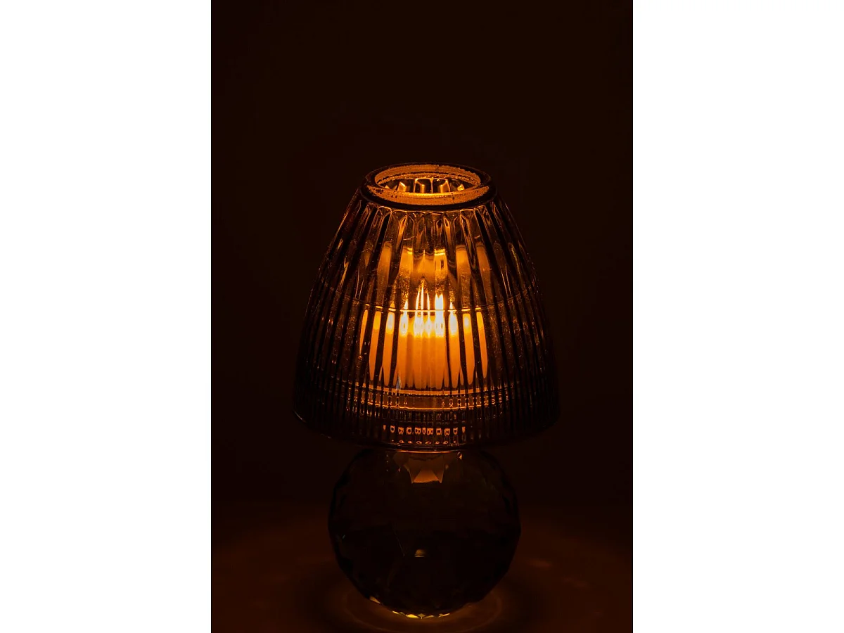 Photophore Design en Cristal "Célian" 18cm Vert