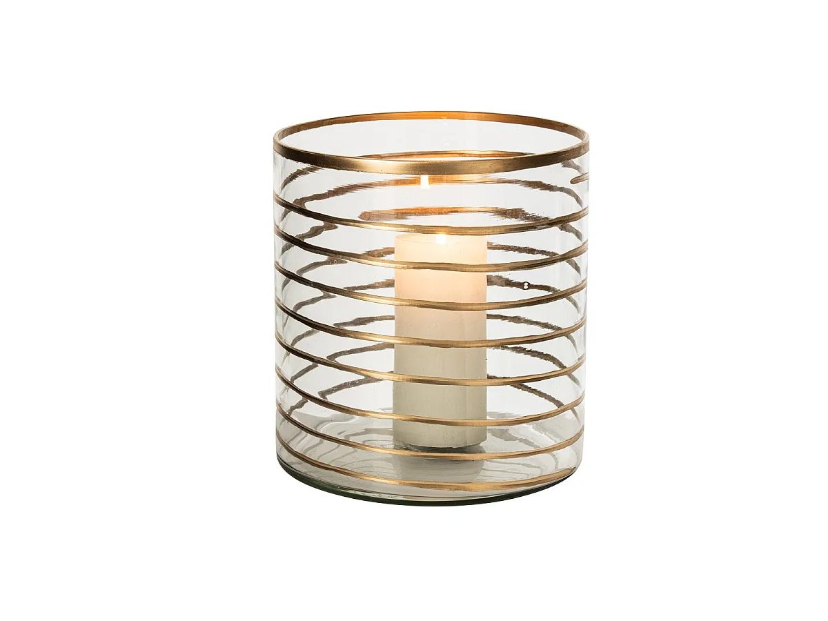 Photophore Design en Verre "Dario" 25cm Transparent