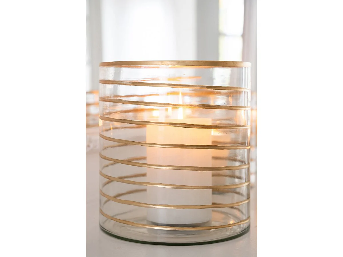 Photophore Design en Verre "Dario" 25cm Transparent