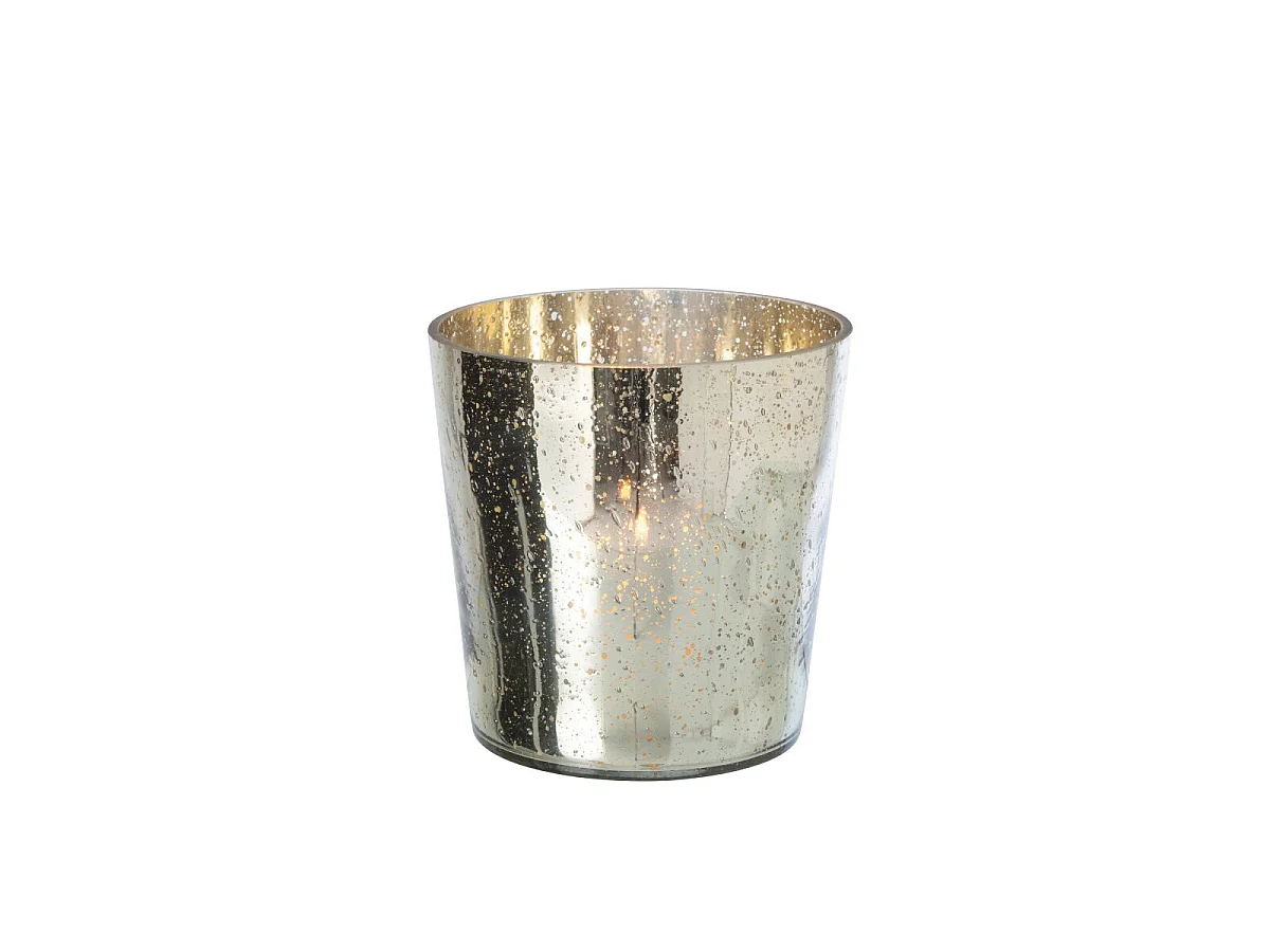 Photophore Design en Verre "Ember" 22cm Argent