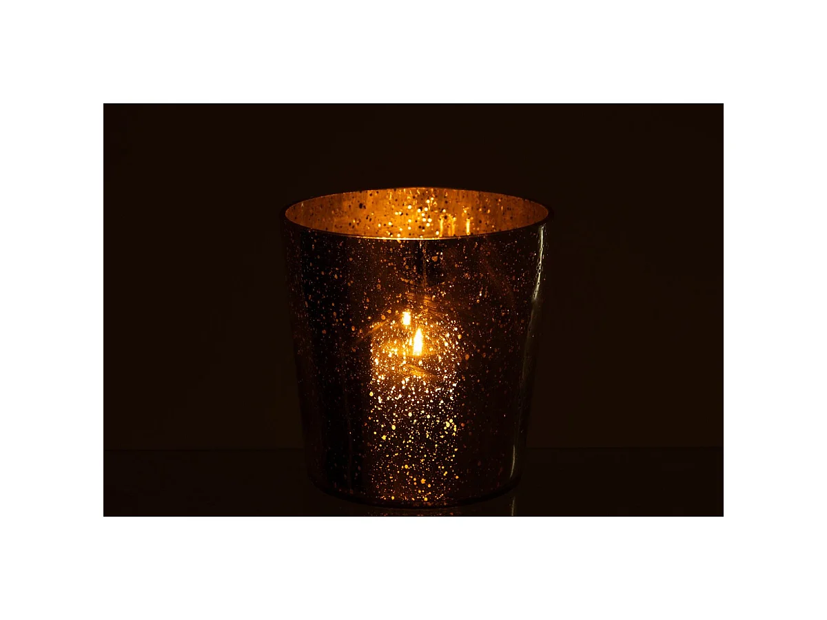 Photophore Design en Verre "Ember" 22cm Argent