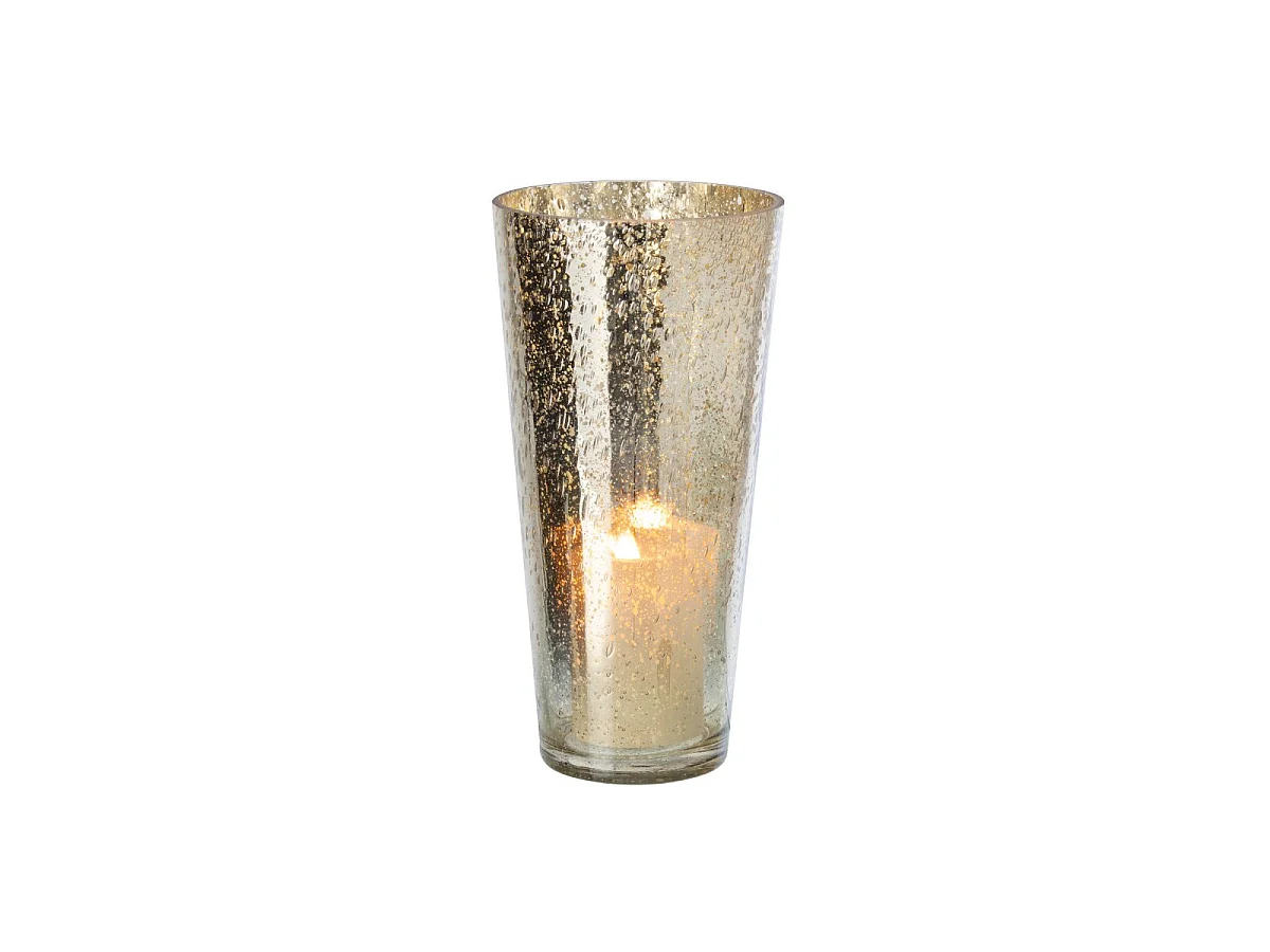 Photophore Design en Verre "Ember" 30cm Argent