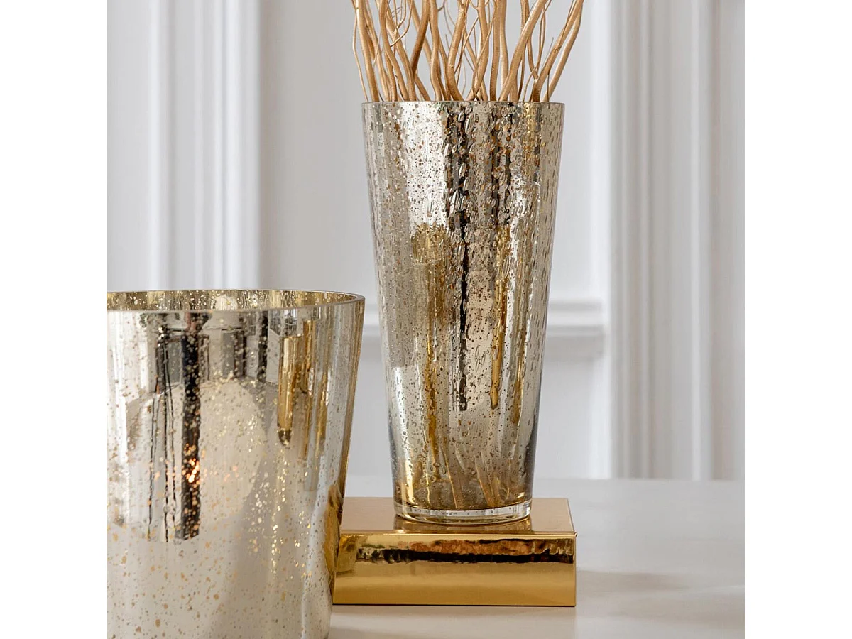 Photophore Design en Verre "Ember" 30cm Argent