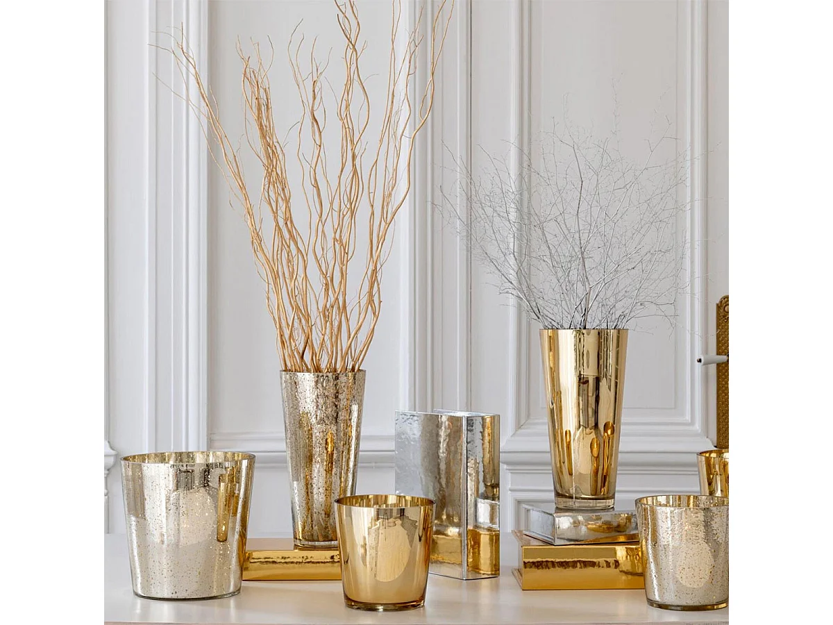 Photophore Design en Verre "Ember" 30cm Argent