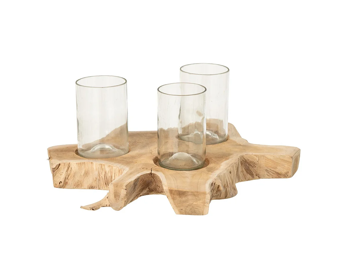 Photophore 3 Pots "Willa" 31cm Naturel