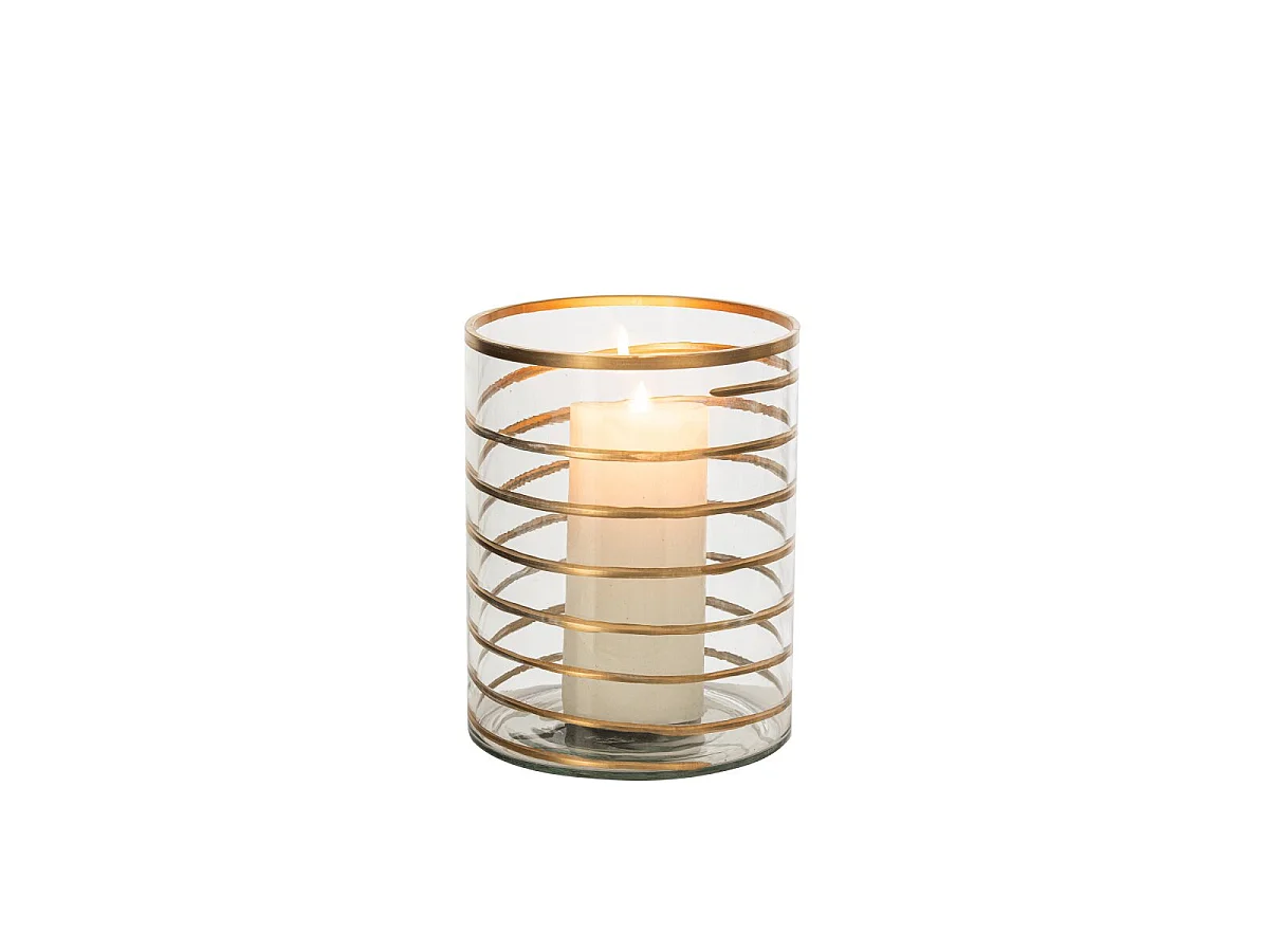 Photophore Design en Verre "Daria" 20cm Transparent