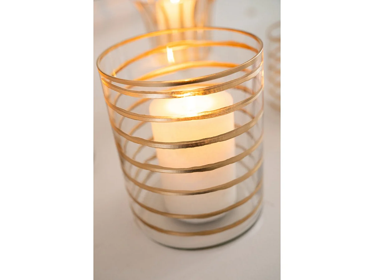 Photophore Design en Verre "Daria" 20cm Transparent