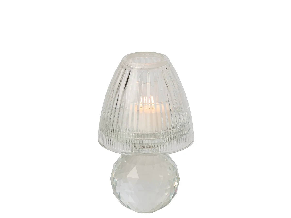 Photophore Design en Cristal "Célian" 18cm Transparent