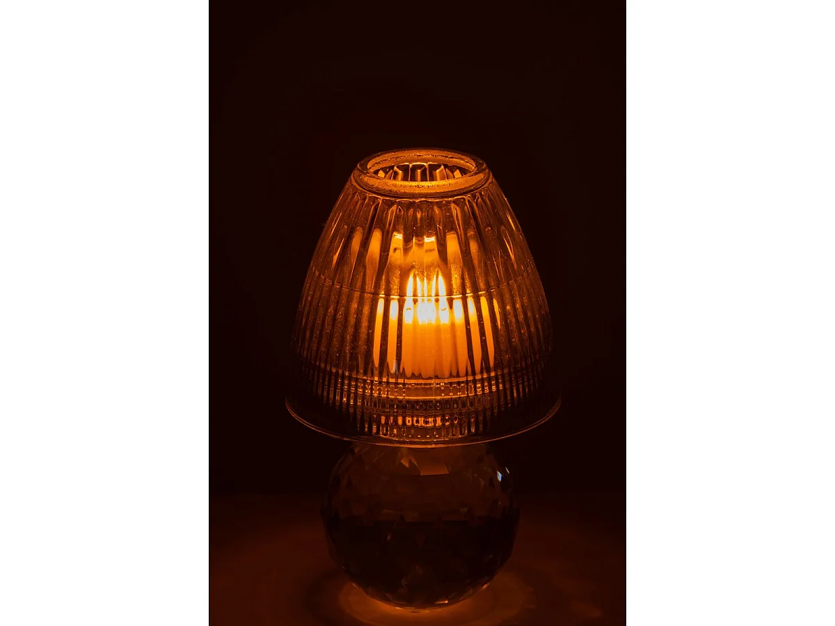 Photophore Design en Cristal "Célian" 18cm Transparent