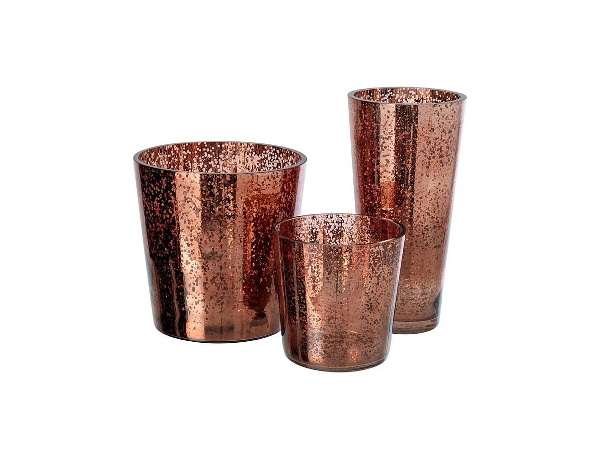 Photophore Design en Verre "Ember" 16cm Marron