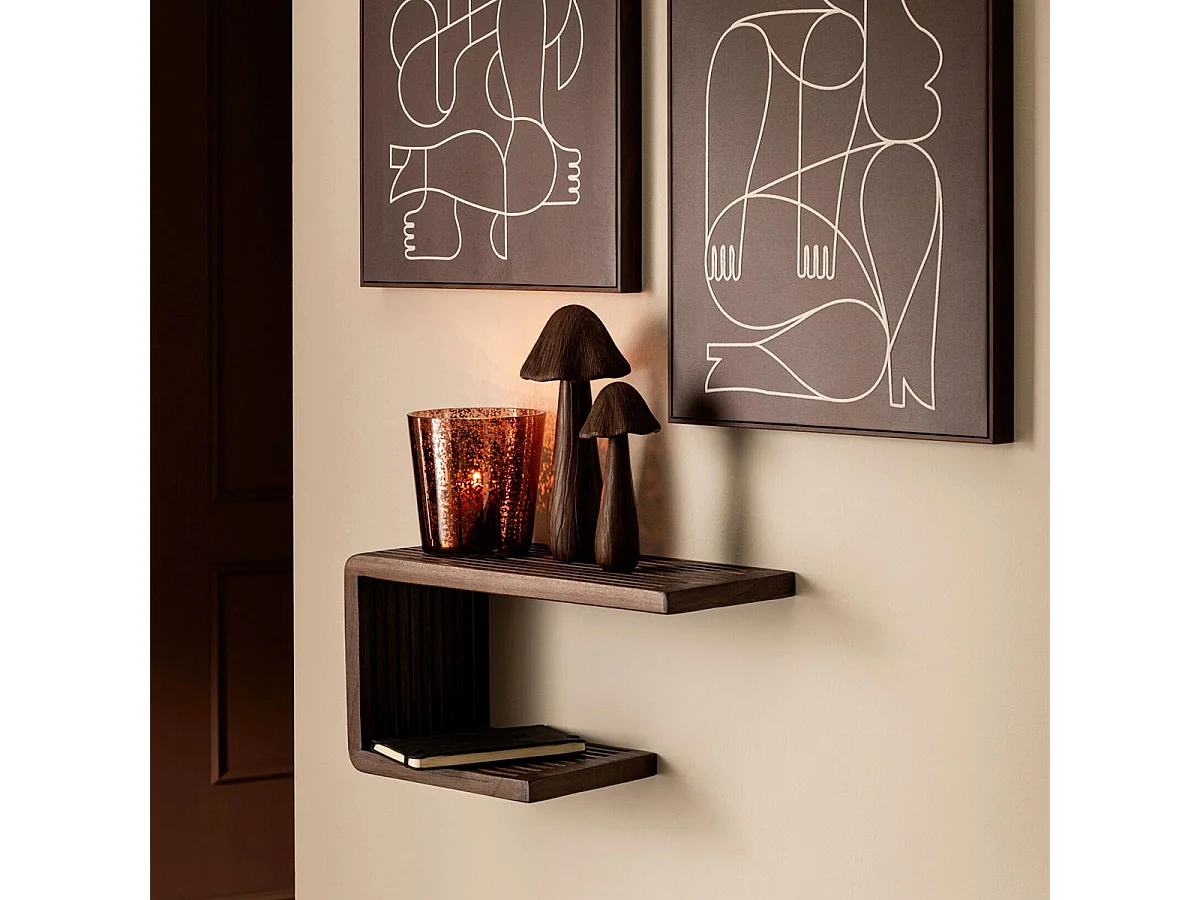 Photophore Design en Verre "Ember" 16cm Marron