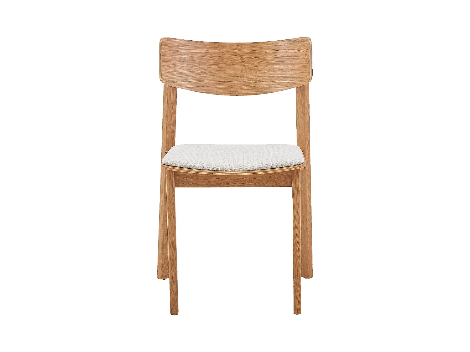 Habitat - Lot de 2 chaises en tissu texturé et chêne massif - Crème - Etienne