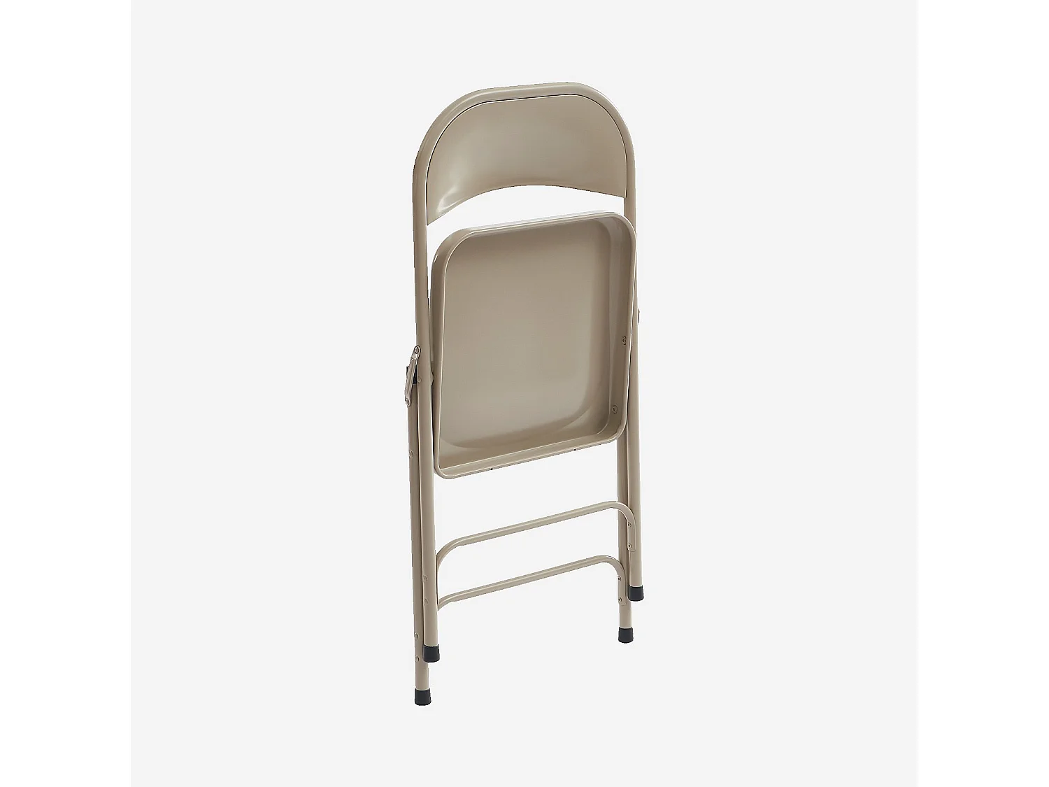 Habitat - Lot de 2 chaises pliantes en acier laqué - Sable - Macadam