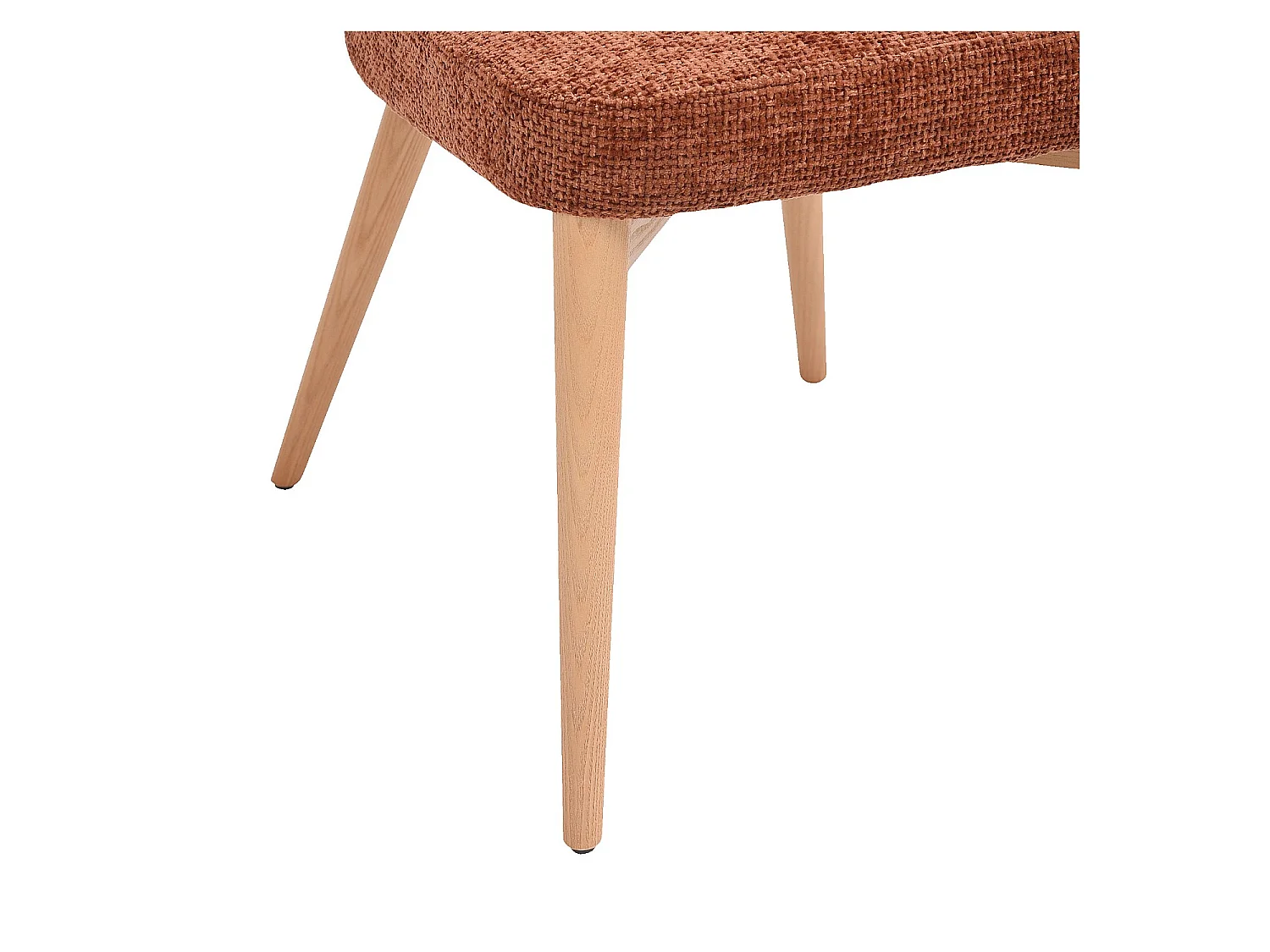 Habitat - Lot de 2 chaises en tissu chenille et bois massif finition chêne - Terracotta - Luris