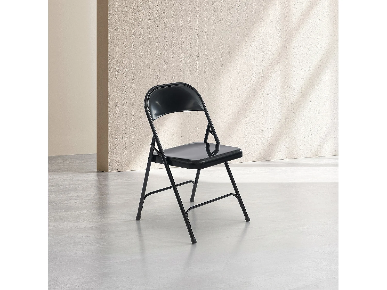Habitat - Lot de 2 chaises pliantes en acier laqué - Noir - Macadam