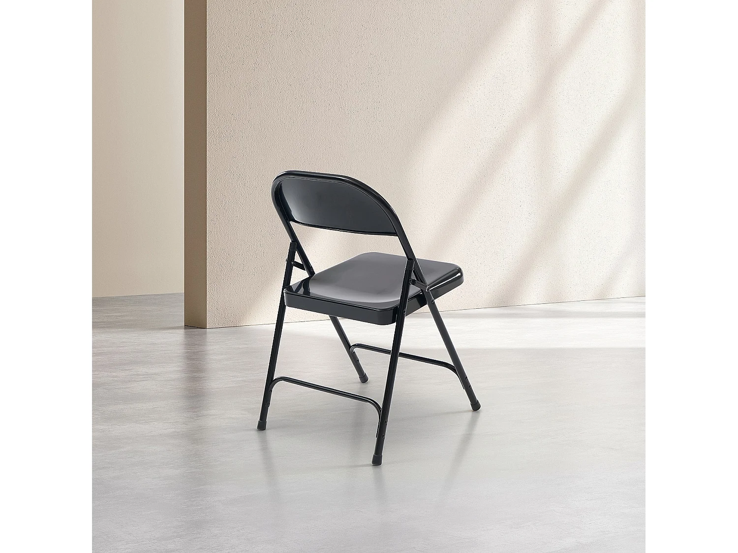 Habitat - Lot de 2 chaises pliantes en acier laqué - Noir - Macadam
