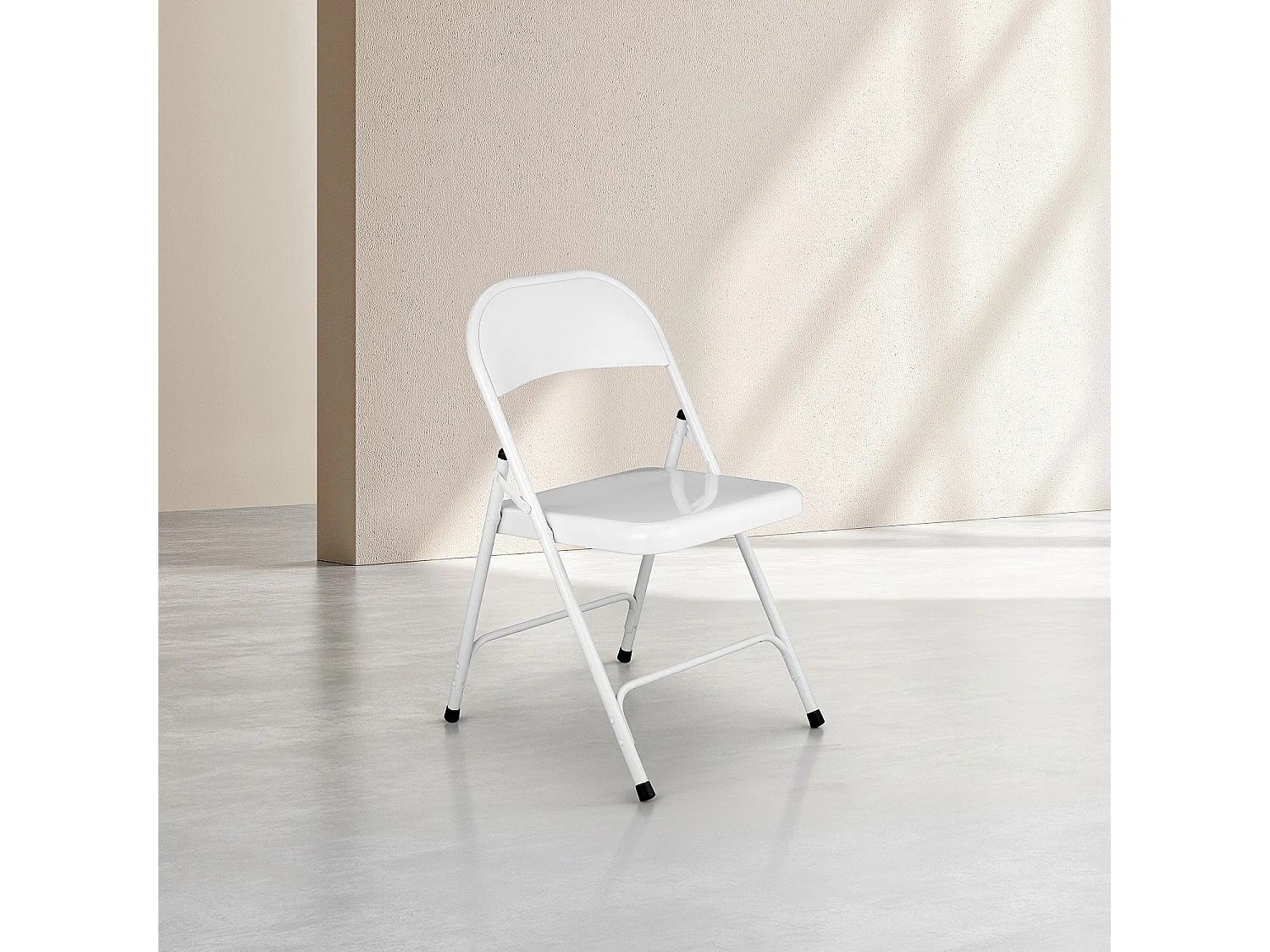 Habitat - Lot de 2 chaises pliantes en acier laqué - Blanc - Macadam