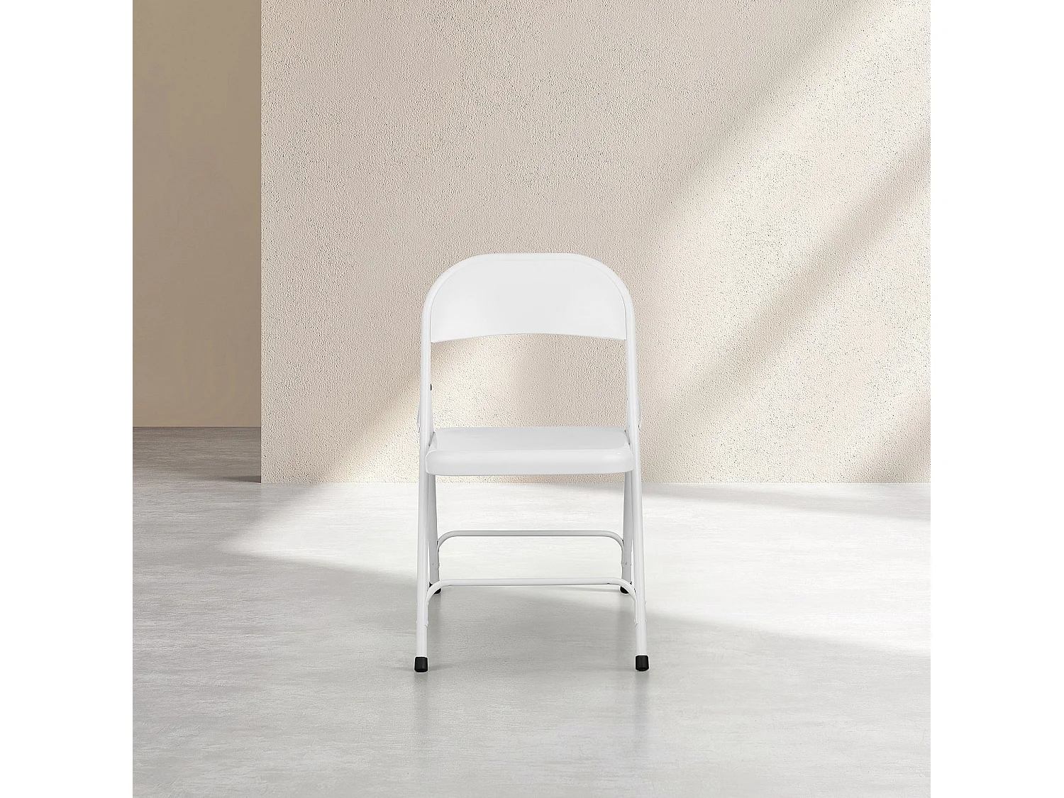 Habitat - Lot de 2 chaises pliantes en acier laqué - Blanc - Macadam