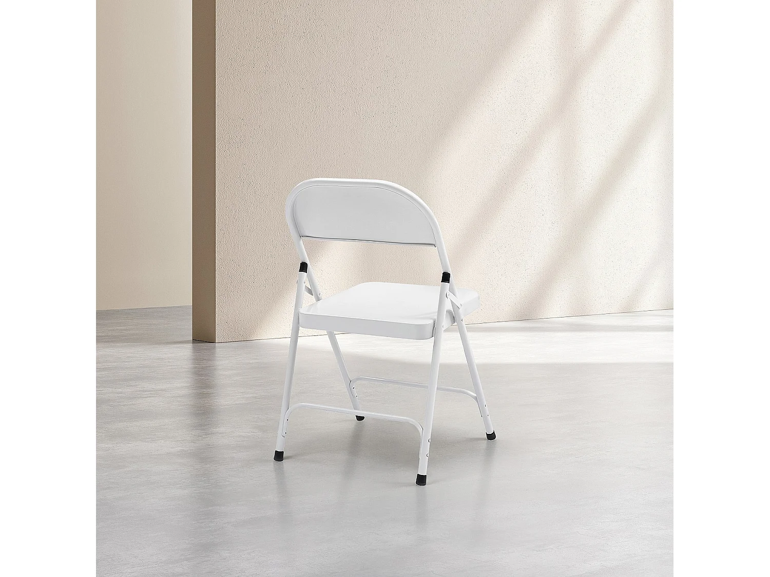 Habitat - Lot de 2 chaises pliantes en acier laqué - Blanc - Macadam