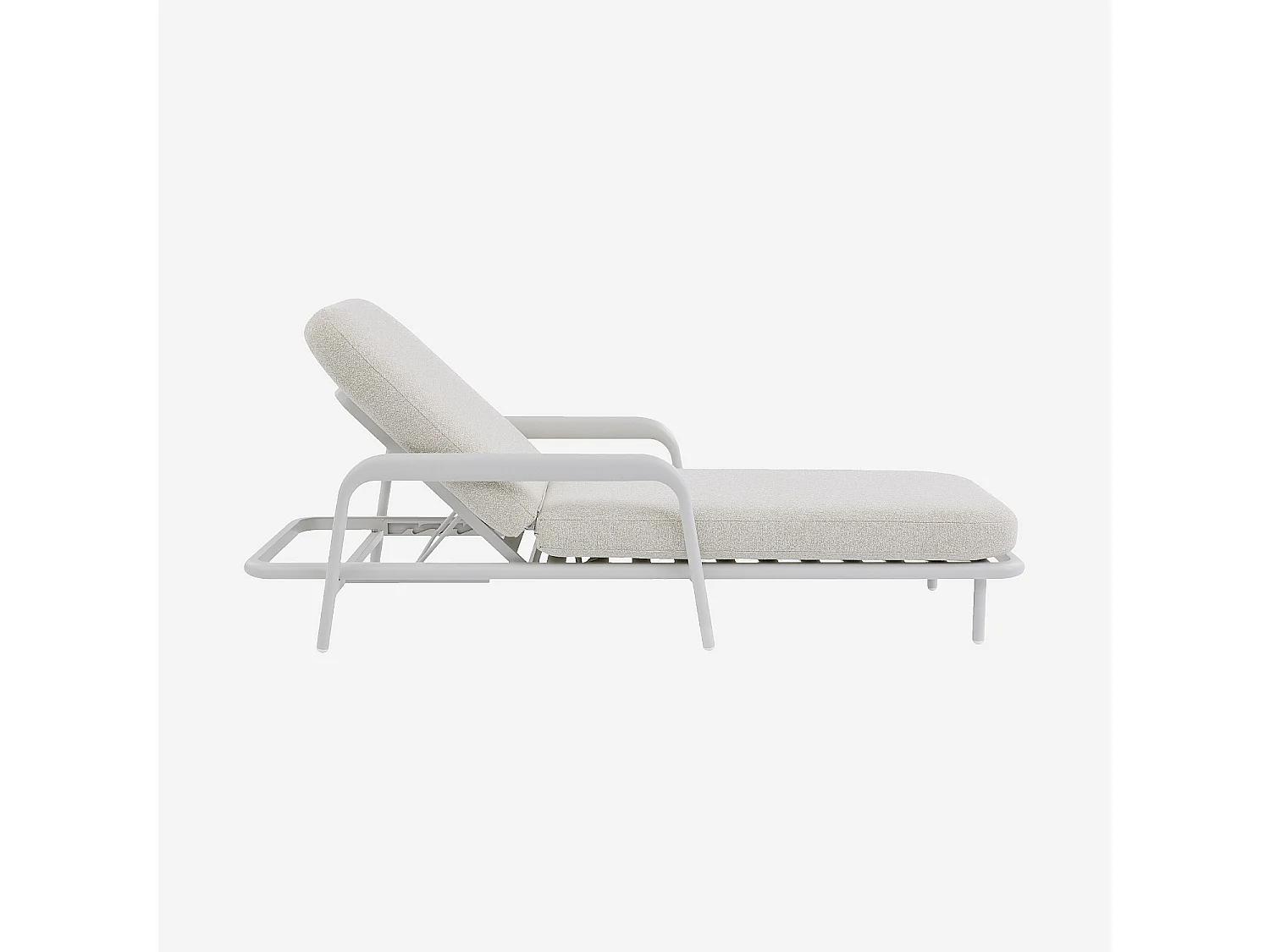Habitat - Bain de soleil en tissu texturé déperlant et aluminium blanc cassé - Crème - Nazare