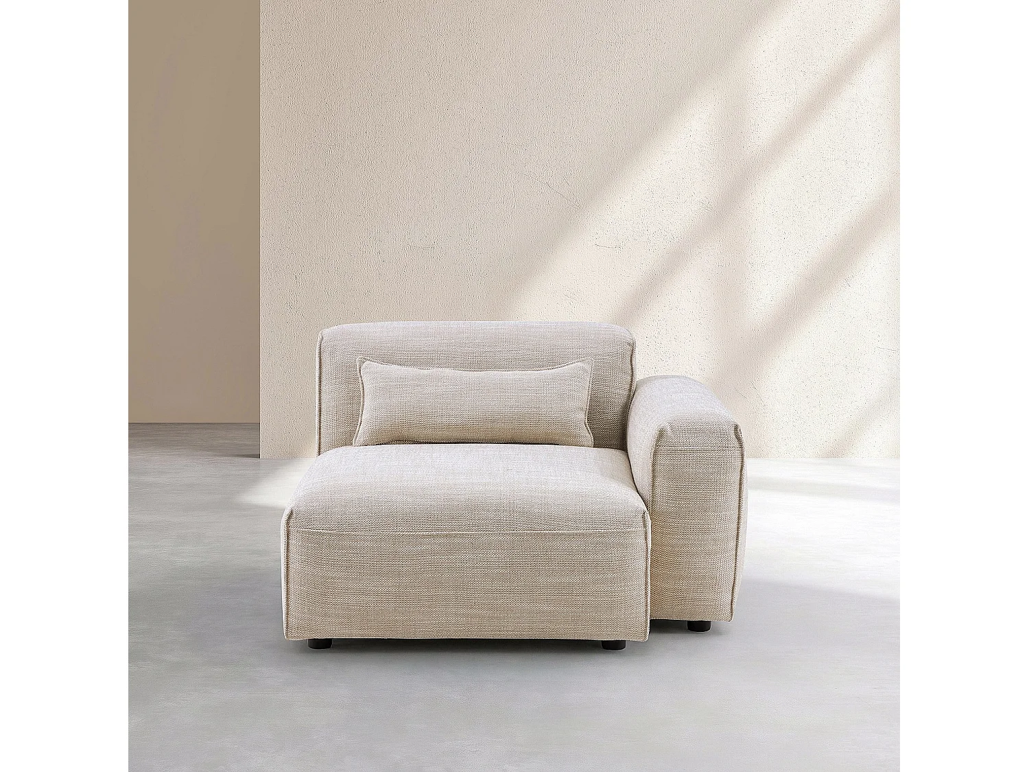 Habitat - Module d'angle droit en tissu - Beige mélangé - Kofi II