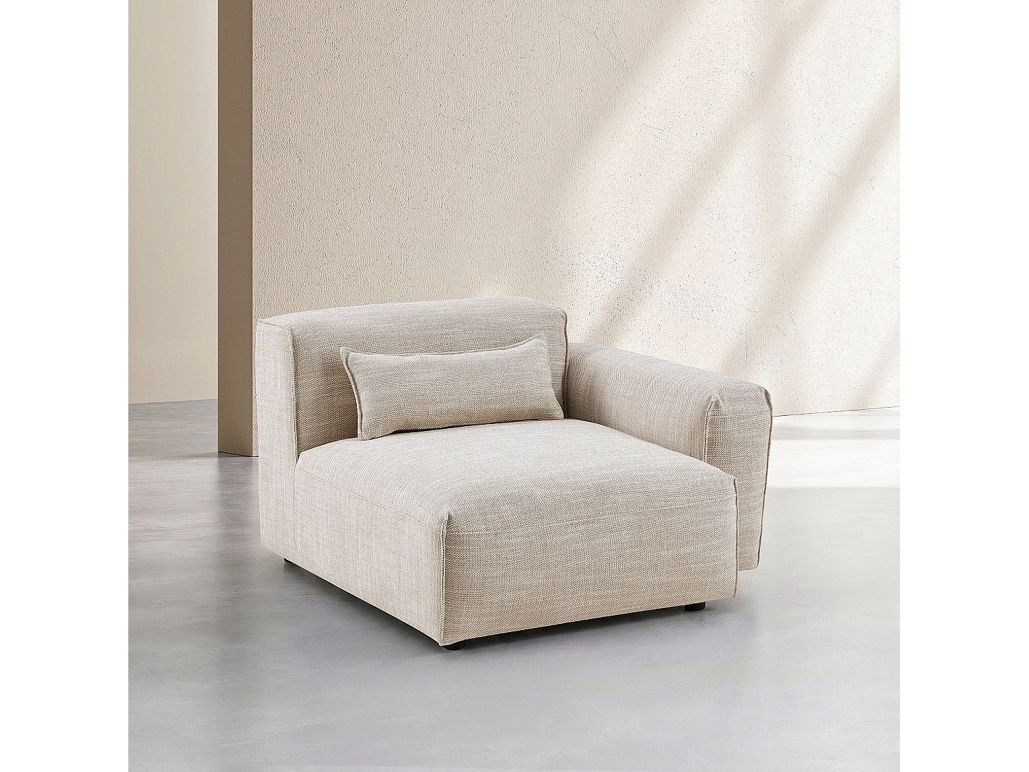 Habitat - Module d'angle droit en tissu - Beige mélangé - Kofi II
