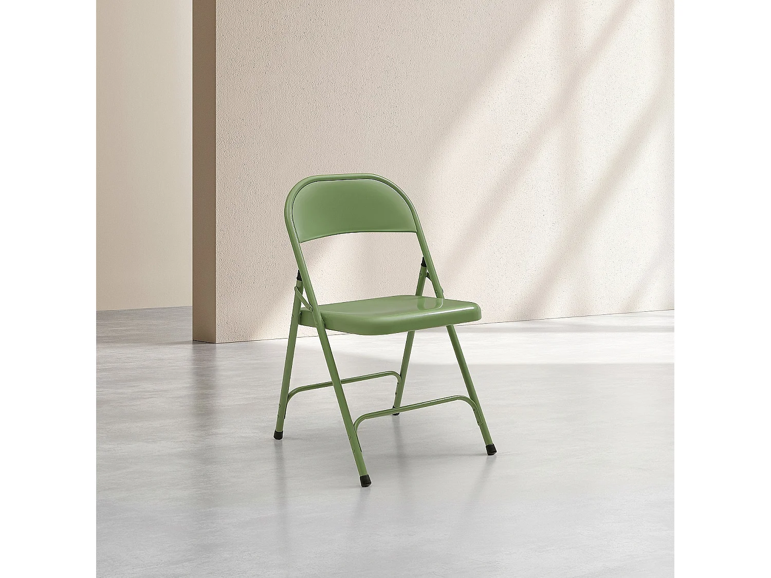 Habitat - Lot de 2 chaises pliantes en acier laqué - Vert - Macadam
