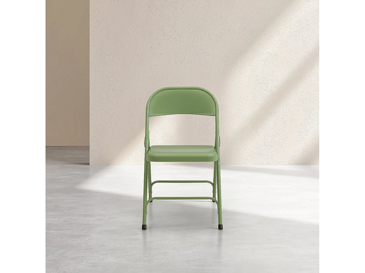 Habitat - Lot de 2 chaises pliantes en acier laqué - Vert - Macadam