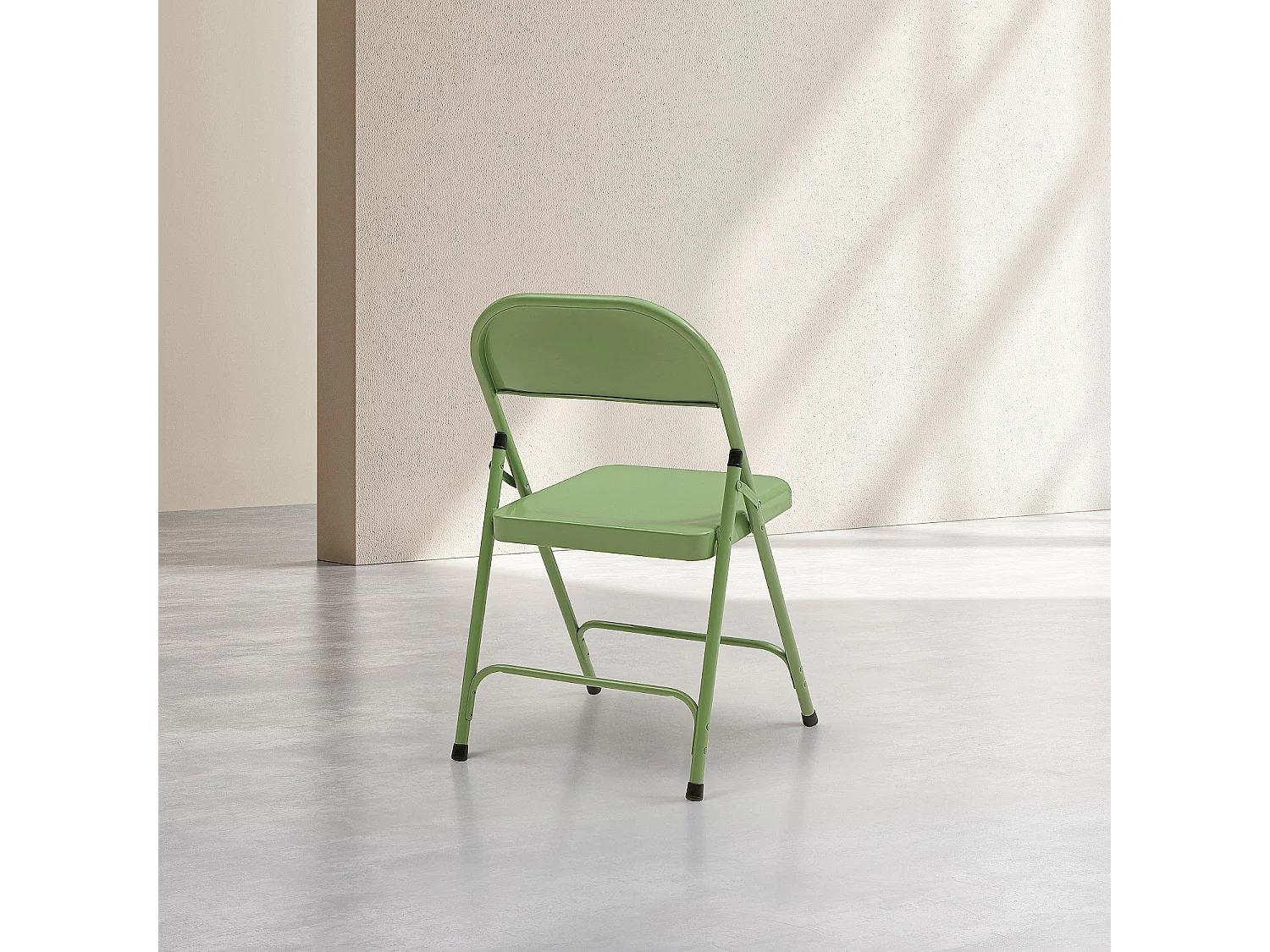Habitat - Lot de 2 chaises pliantes en acier laqué - Vert - Macadam