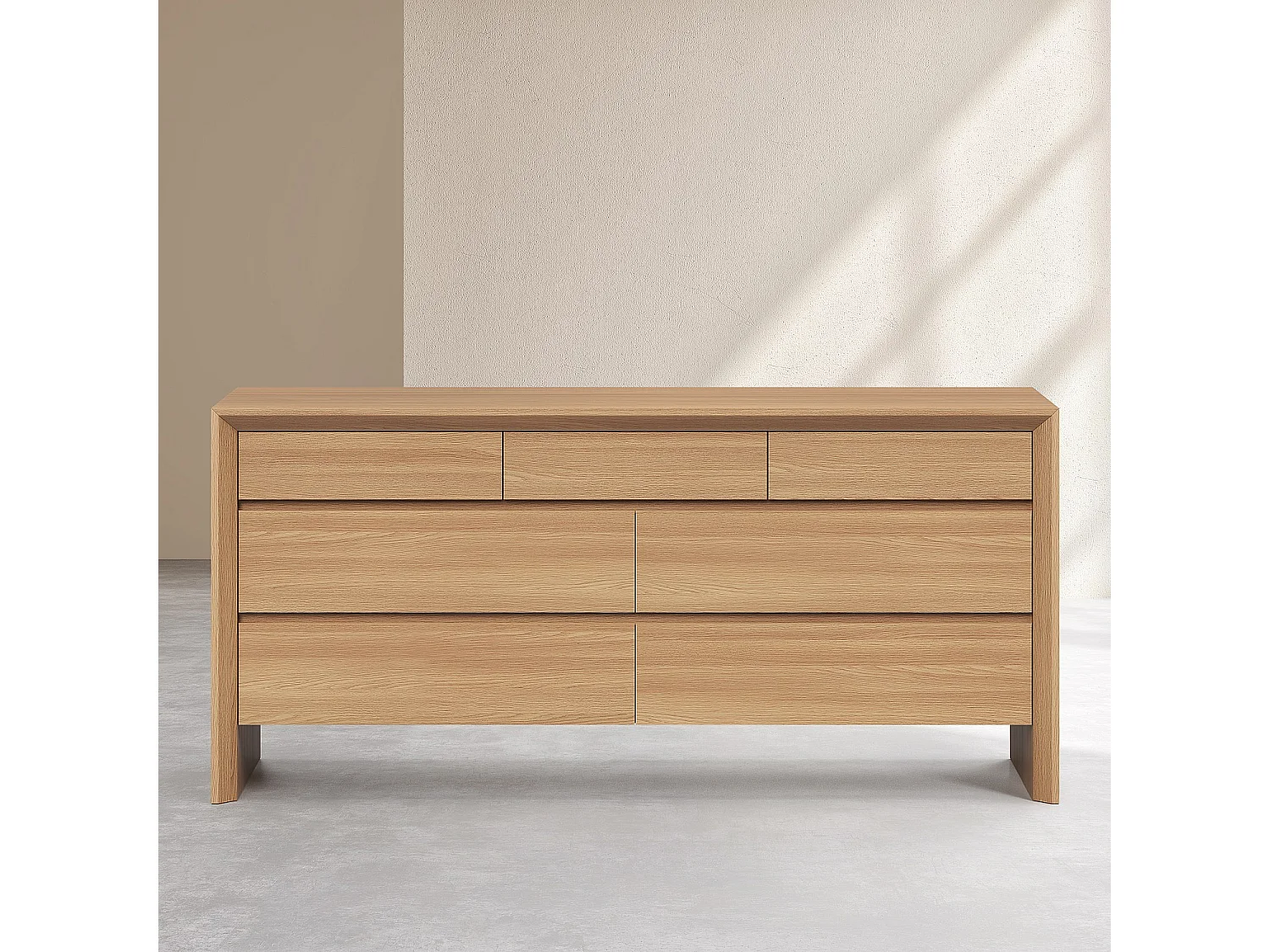Habitat - Commode 7 tiroirs en chêne - Naturel - Rafael