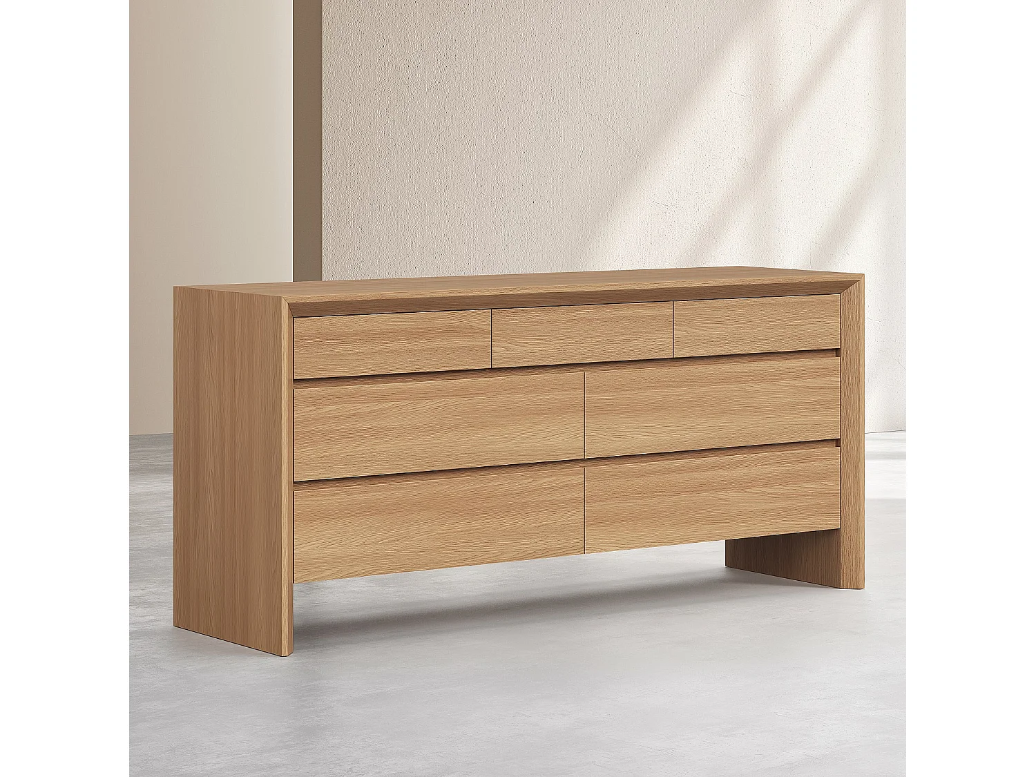 Habitat - Commode 7 tiroirs en chêne - Naturel - Rafael