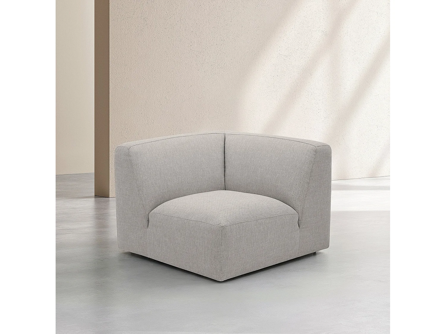Habitat - Fauteuil d'angle en tissu - Gris perle - Cremi