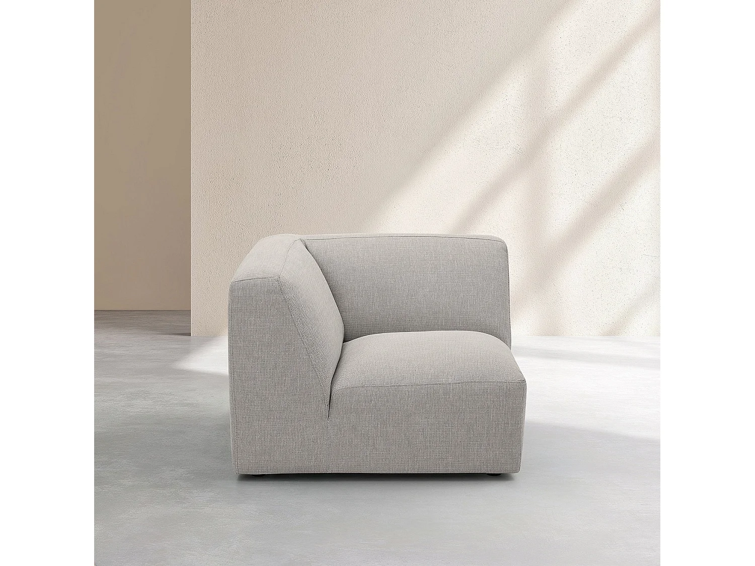 Habitat - Fauteuil d'angle en tissu - Gris perle - Cremi