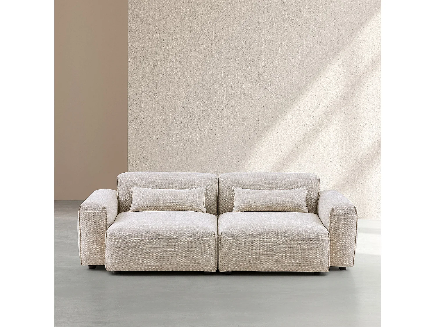 Habitat - Canapé 3 places modulable en tissu - Beige mélangé - Kofi II