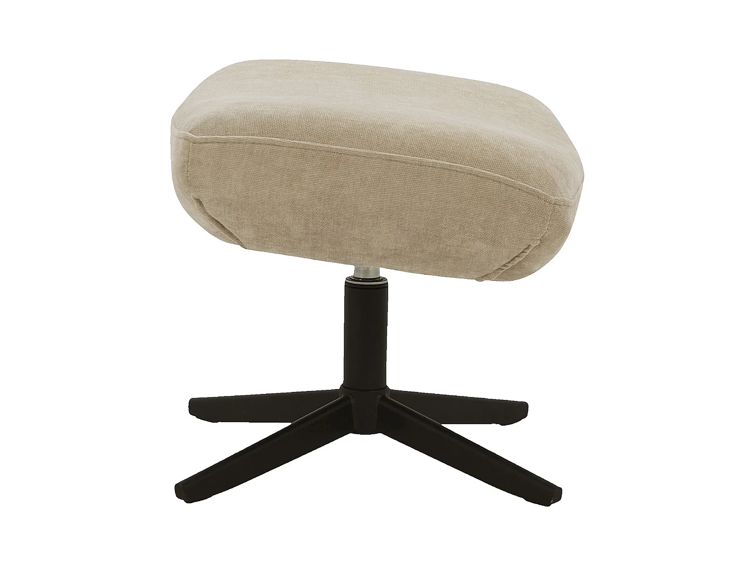 Habitat - Fauteuil pivotant avec repose-pieds en tissu et métal noir - Beige - Leia