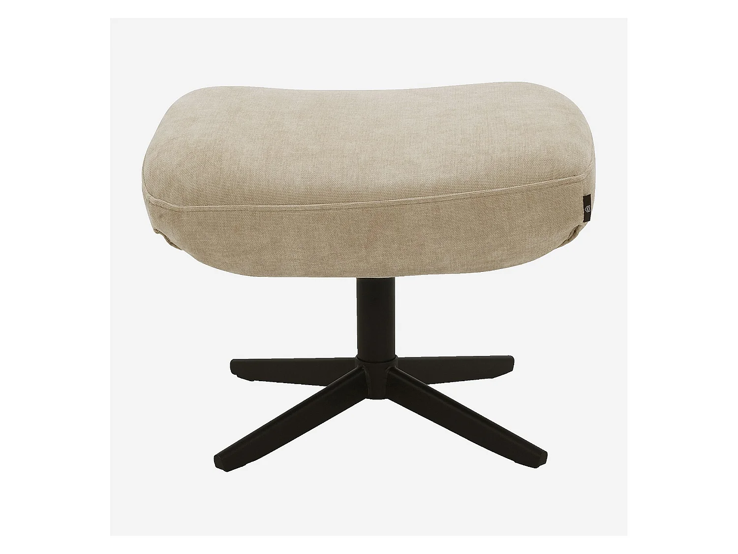 Habitat - Fauteuil pivotant avec repose-pieds en tissu et métal noir - Beige - Leia